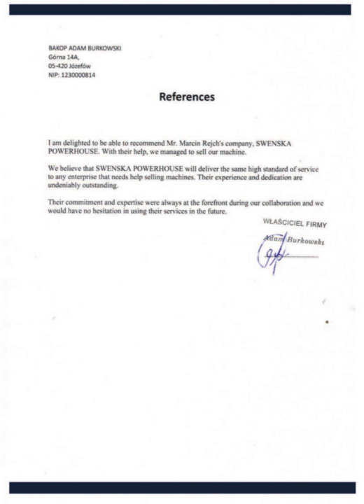 Referencja SWENSKA 20