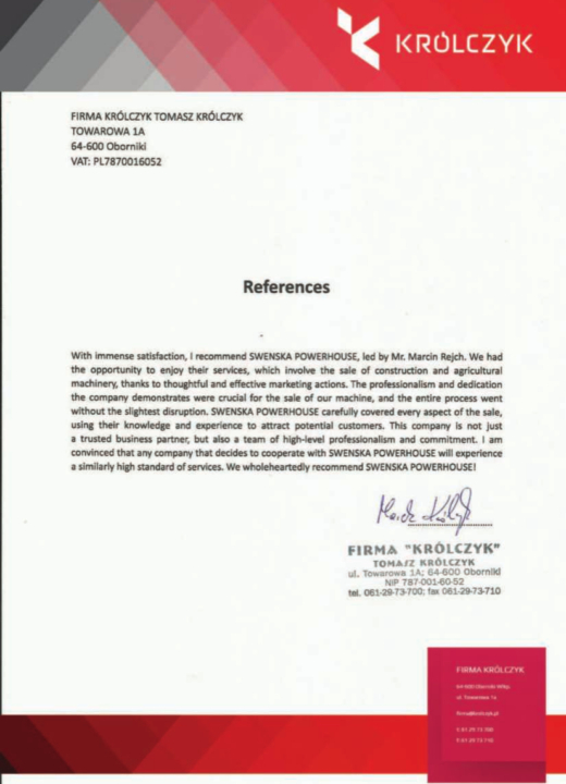 Referencja SWENSKA 33