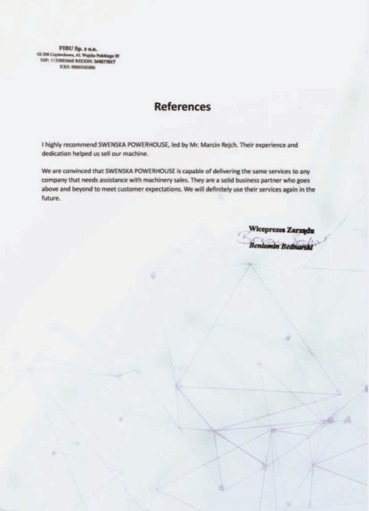 Referencja SWENSKA 58