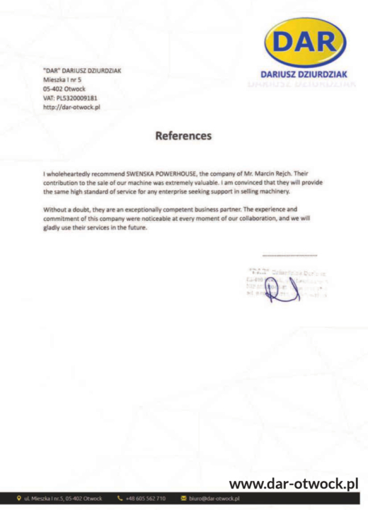 Referencja SWENSKA 60