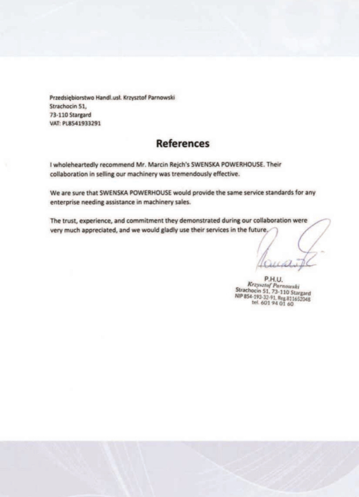 Referencja SWENSKA 70