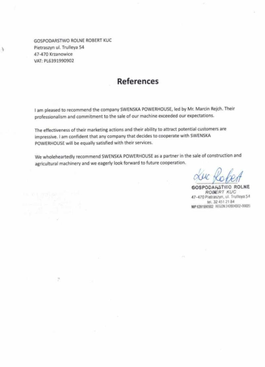 Referencja SWENSKA 71