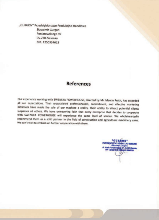 Referencja SWENSKA 87