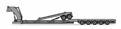 5-axle tiefbett + 2-axle bogie